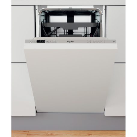 Whirlpool WSIC 3M27 C Beépíthető mosogatógép, 10 teríték,9 L,7 prog.,47 dB,E,Felső evőeszk.,45 cm,Digit.kijelző