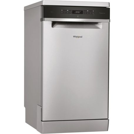 Whirlpool WSFO 3O34 PF X Szabadonálló mosogatógép 10 teríték,9 L,7 prog.,44 dB,D,Felső evőeszk.,45 cm,Digit.kijelző, Autom.ajtónyit.