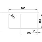 Blanco AXIA III 6S Silgránit jobbos Palaszürke színű üveg tart.Gránit mosogatótál (523473)