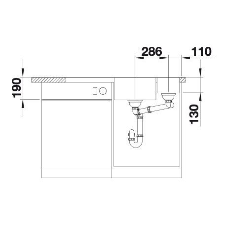 Blanco AXIA III 6S Silgránit jobbos Palaszürke színű üveg tart.Gránit mosogatótál (523473)