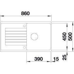   Blanco ZIA 5S Silgránit Fehér színű Gránit mosogatótál (520515)