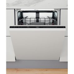   Whirlpool WIO 3C33 E 6.5 Beépíthető mosogatógép, 14 teríték,6.5 L,10 prog.,43 dB,D,Alsó evőeszk.,60 cm,Digit.kijelző, Autom.ajtónyit.