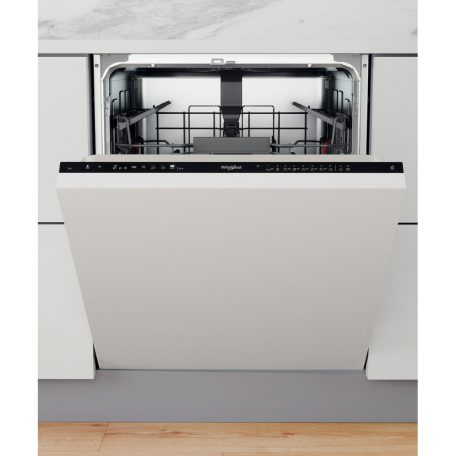 Whirlpool WIO 3C33 E 6.5 Beépíthető mosogatógép, 14 teríték,6.5 L,10 prog.,43 dB,D,Alsó evőeszk.,60 cm,Digit.kijelző, Autom.ajtónyit.