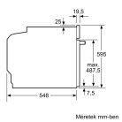 Bosch HQA534EB3 Beépíthető Sütő gőz funkcióval,71 L,Teleszkópos sütősínnel, Hidrolitikus