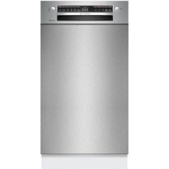   Bosch SPU4HMS10E Aláépíthető mosogatógép, bútorlap nélkül 10 teríték, 9.5 L fogyasztás, 6 program,  44 db zajszint, E energiaosztály, Felső evőeszköztartó tálca, 60 cm, Digit. kijelző