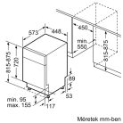 Bosch SPU4HMS10E Aláépíthető mosogatógép, bútorlap nélkül 10 teríték, 9.5 L fogyasztás, 6 program,  44 db zajszint, E energiaosztály, Felső evőeszköztartó tálca, 60 cm, Digit. kijelző