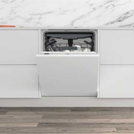 Whirlpool WIF 5O41 PLEGTS Beépíthető mosogatógép, 14 teríték,9.5 L,11 prog.,41 dB,C,Felső evőeszk.,60 cm,Digit.kijelző, Autom.ajtónyit.