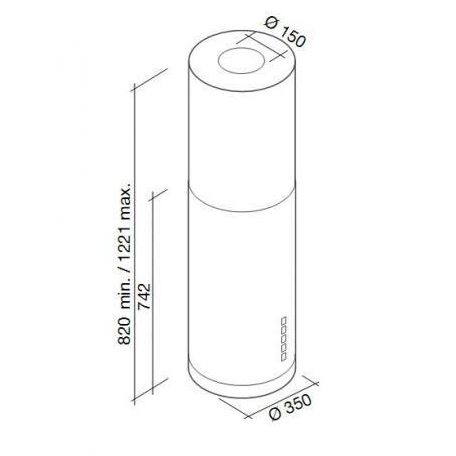 Falmec POLAR LIGHT SZIGET T800 Sziget páraelszívó LED világítás  1 db motor, 710 m3/h,  49-62 dB zajszint,  35 cm széles,  B Energiaosztály