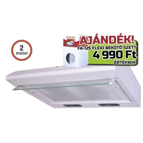 Davoline Olympia 260 LUX WH Standard páraelszívó LED világítás  2 db motor, 445 m3/h,  53-71 dB zajszint,  60 cm széles,  D Energiaosztály