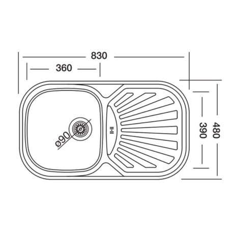 LIVINOX BIANCA 153 natúr Rozsdamentes mosogatótál (EC-153K)