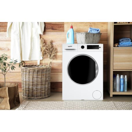 HOMEFORT HME16121UW Elöltöltős mosógép D Energiaosztály, 6 kg, Keskeny mélység, 1200 fordulat/perc, Centrifugálási zajszint: 78 dB, Inverter motor nélkül, Gőzfunkció nélkül