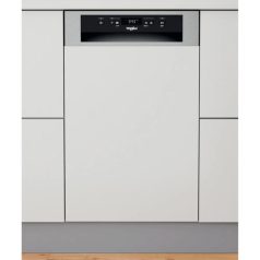   Whirlpool WSBC 3M27 X Beépíthető mosogatógép, 10 teríték,9 L,6 prog.,47 dB,E,Alsó kosár,45 cm,Digit.kijelző