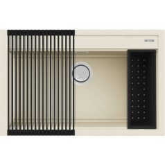   Elleci Best 130 Szett Best Workstation G62 Bianco Antico Gránit mosogatótálca (LGB13062K2) Munkalapra szerelhető