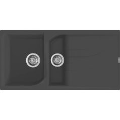   Elleci Ego 475 M70 Nero metal Gránit mosogatótálca (LME47570)Munkalapra szerelhető,Megfordítható
