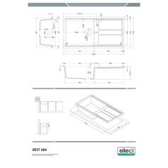   Elleci Best 480 AUTOMATA K86 Black Kerámia mosogatótálca (LKB48086AUT) Munkalapra szerelhető