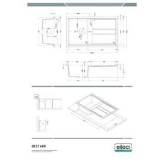   Elleci Best 400 AUTOMATA K96 White Kerámia mosogatótálca (LKB40096AUT) Munkalapra szerelhető