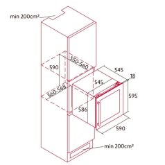 Nodor NorCare V-36 BK Beépíthető borhűtő,