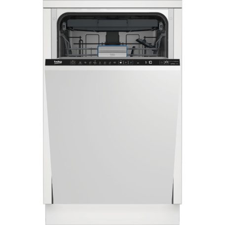 Beko BDIS38120Q Beépíthető mosogatógép, 11 teríték,8.7 L,8 prog.,46 dB,E,Felső evőeszk.,45 cm,Digit.kijelző, Autom.ajtónyit.nélkül