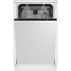   Beko BDIS38040Q Beépíthető mosogatógép, 10 teríték,8.9 L,8 prog.,45 dB,C,Felső evőeszk.,45 cm,Digit.kijelző, Autom.ajtónyit.